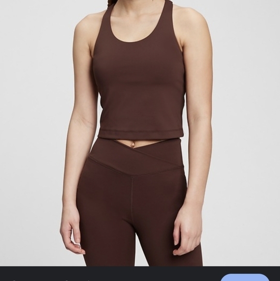 GAP Teen Sports Bra Chocolate Brown Moisture Wicking Performance Active Size 12 - Picture 3 of 9